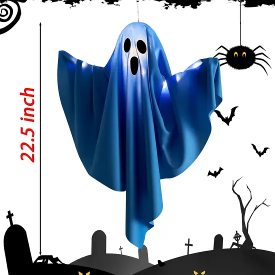 3 Pack Halloween Light-up Ghost Decorations - 22.5 Inch (Blue) {2}