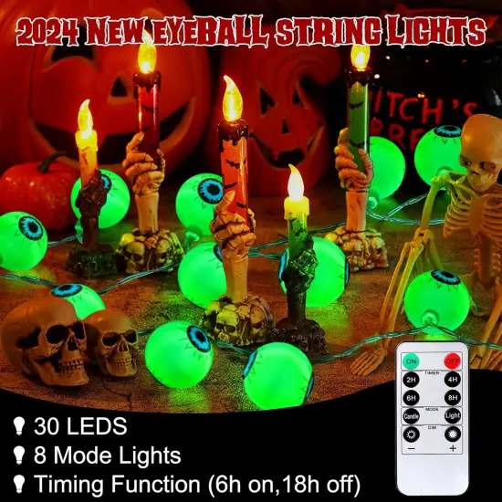 Halloween Decorations 30LED 17Ft Eyeball Halloween String Lights {3}