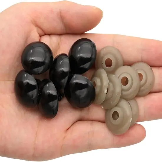 40Pcs 22mm Large Black Plastic Safety Eyes {3}
