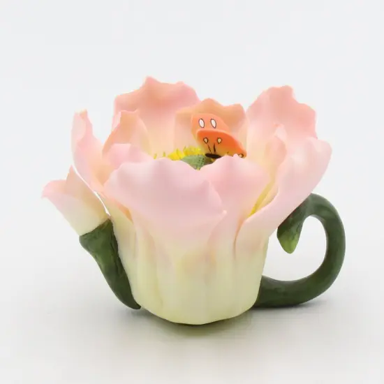 Mini Ceramic Wild Rose with Butterfly Teapot Figurine, Gift for Her, Gift for Mom, Kitchen D&eacute;cor, Tea Party D&eacute;cor, Caf&eacute; D&eacute;cor, Kitchen Decor {3}