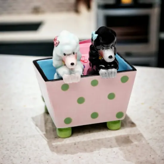 Ceramic Poodle Dogs Salt & Pepper Shakers In Box Set, Home Décor, Gift for Her, Gift for Mom, Kitchen Décor, Dog Lover Gift, Pet Loss Gift {2}