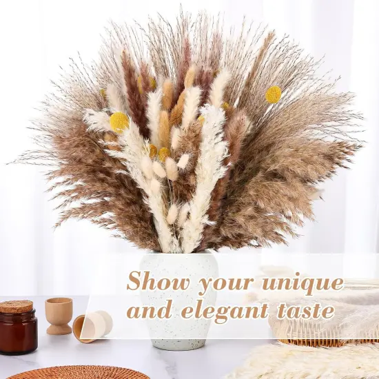 400 PCS Dried Pampas Grass Decor {2}