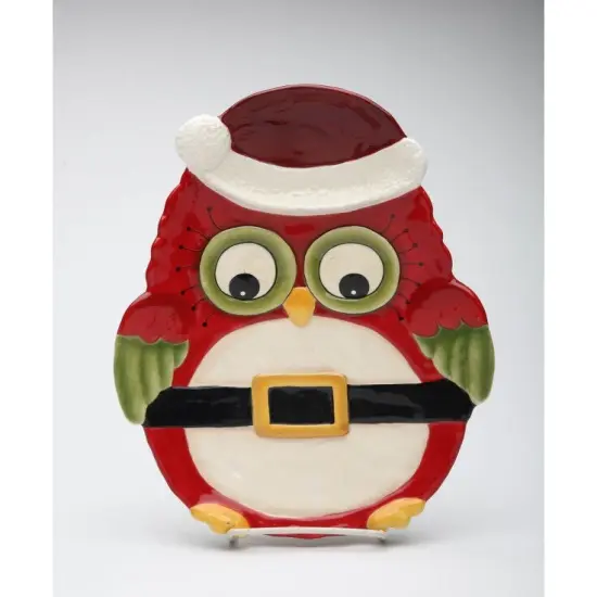 Ceramic Christmas Owl: Chip & Dip, Christmas Decor, Gift for Her {3}