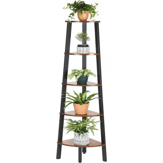 Eco Friendly Wicker 5 Tier Storage Shelf Bookcase Rack Lightweight Durable Organizer for Home and Bathroom Use {1}