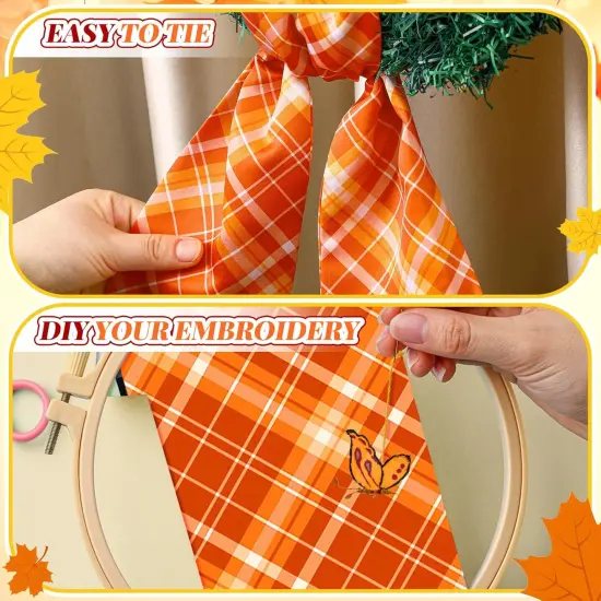 Wreath Sash for Front Door Wreath Satin Sash for Embroidery Monogram Garland Ribbon Accessories Xmas Party Yard Doorway Indoor Outdoor Wall(Autumn) {4}