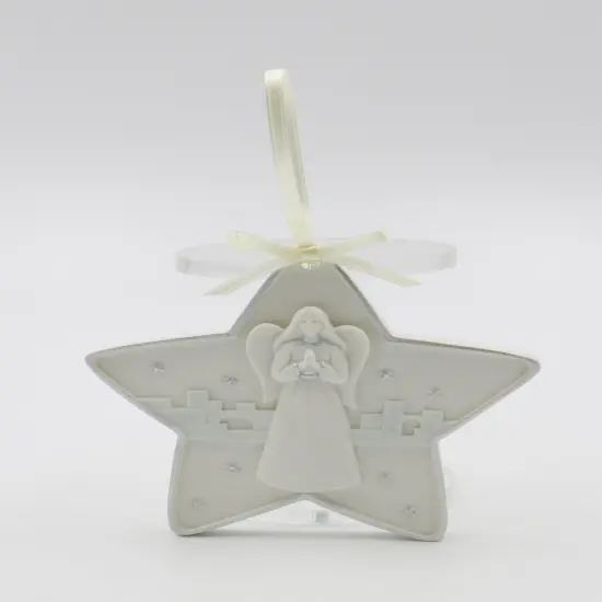 Ceramic North Star Angel Ornament, Home D&eacute;cor, Religious D&eacute;cor, Religious Gift, Church D&eacute;cor, Baptism Gift, Christmas Decor {2}