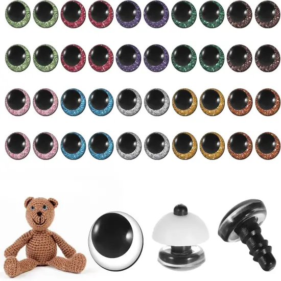 120 Pcs 3D Glitter Eyes for Crochet Animals {1}