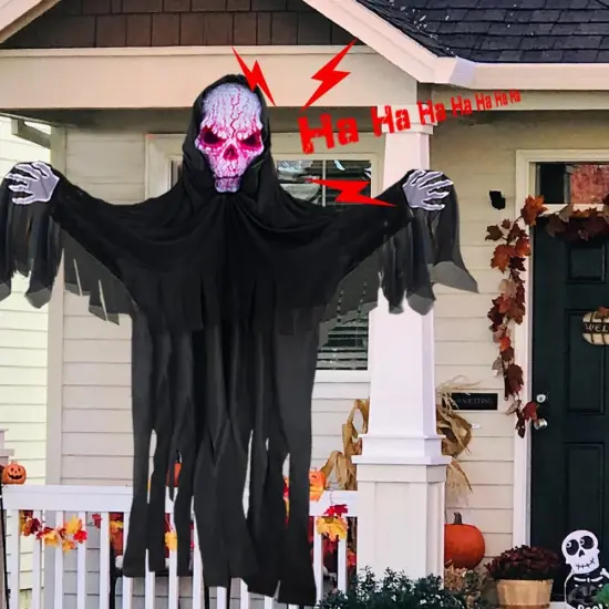 72" Halloween Animatronics Ghost Outdoor Decoration - Reaper {4}
