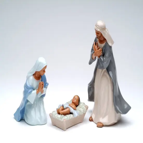 Ceramic African American Holy Family Set Of 3, Home D&eacute;cor, Religious D&eacute;cor, Religious Gift, Church D&eacute;cor, Baptism Gift {3}
