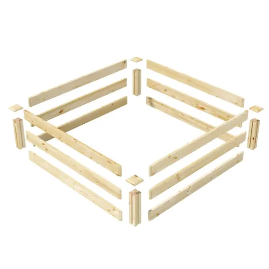 Natural Pine Wood 4x4 Raised Garden Bed Planter Box {4}