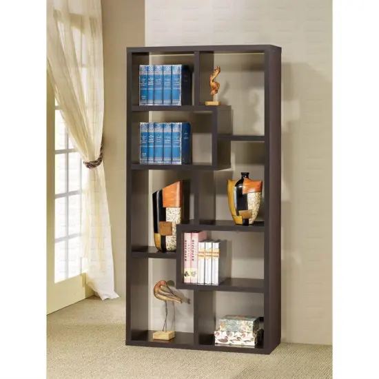 Modern 70.75-inch High Display Cabinet Bookcase with 10 Shelves {2}