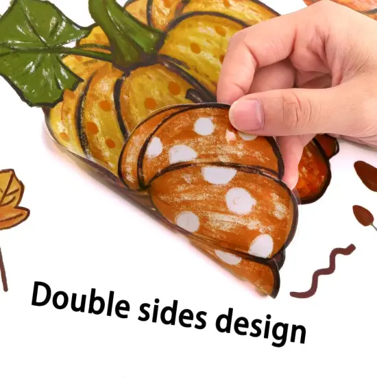 6 Sheets Thanksgiving Leaves Oil Painting Window Clings {3}