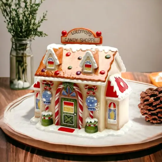 Ceramic Santa's Candy Shop in a Jar, Home Décor, Gift for Her, Gift for Mom, Kitchen Décor, Christmas Décor {2}