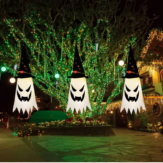 3Pcs 31.5" Hanging Ghosts Witch Hat Decor {3}