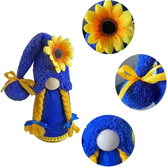 1PCS Blue Fall Sunflower Plush Standing Doll - BLUE {2}