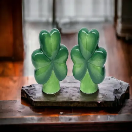 Ceramic Saint Patrick's Day Shamrock Salt and Pepper, Home D&eacute;cor, Gift for Her, Gift for Mom, Kitchen D&eacute;cor, Irish Saint Patrick&rsquo;s Day Decor {2}