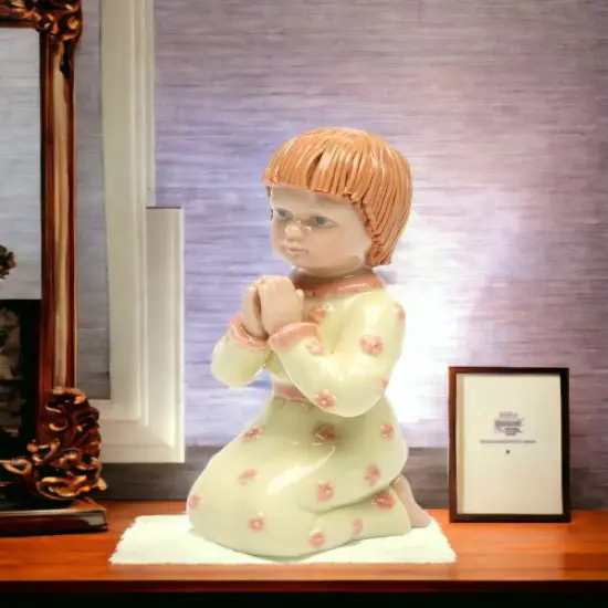 Ceramic Praying Girl Figurine, Religious Décor, Religious Gift, Church Décor, Church Gift, Baptism Gift {1}