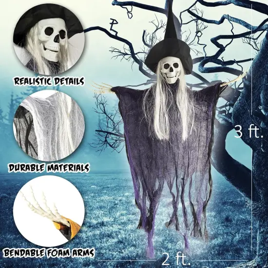 Halloween Witch Decor with Bendable Foam Arms - 3ft x 2ft {2}