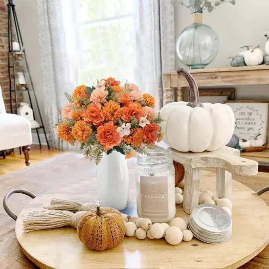 4 Bundles Artificial Fall Flowers - Chrysanthemum {3}