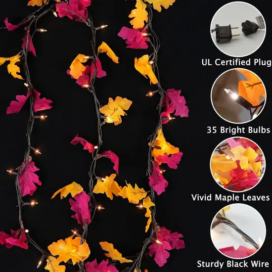 Fall Decor Lighted Fall Garland 9FT {5}