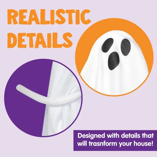 6 Pcs 19.6&rdquo; White Flying Ghost Halloween Decorations {3}