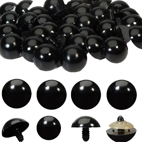80pcs 20mm Black Plastic Safety Eyes {1}