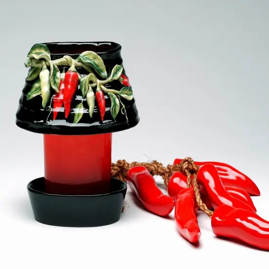Ceramic Medium Chili Pepper Candle Holder Shade and Base, Home D&eacute;cor, Gift for Her, Gift for Mom, Kitchen D&eacute;cor, Farmhouse D&eacute;cor {3}