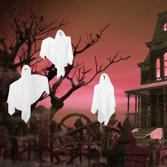 6 Pack Halloween Hanging Ghosts {2}