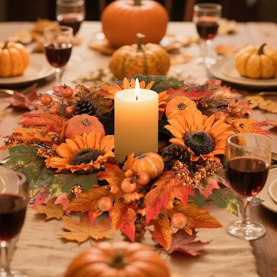 Fall Sunflower Autumn Wreath - 19 Inch {5}