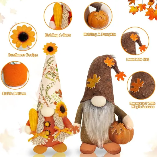 2 Pcs - Fall Gnomes Plush Fall Decorations {1}