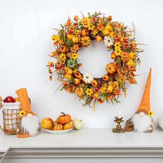22 Inch Artificial Fall Wreath Thanksgiving Wreaths {2}