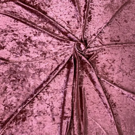 1 Yard Crushed Stretch Velvet Fabric for Apparel Costumes Leggings Tops 60" Width Mauve Pink {4}