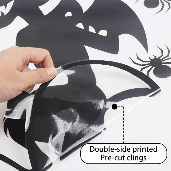 4 Sheet Spooky Monster Window Cling Sticker {3}