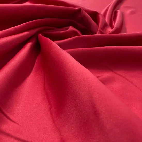 1 Yard Satin Bridal Polyester Fabric Elegant Couture Wedding Material 60 Inch Width Cherry Red {1}