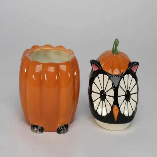 Ceramic Black Owl Pumpkin Candy Box, Home D&eacute;cor, Gift for Her, Gift for Mom, Kitchen D&eacute;cor, Fall D&eacute;cor, Halloween D&eacute;cor {3}