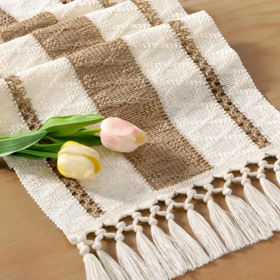 Boho Table Runner Summer Farmhouse Rustic - 12x48 inch {2}