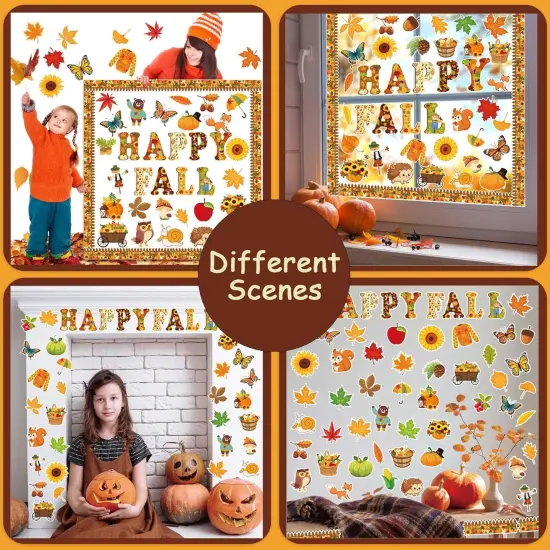 80 Pcs Happy Fall Cutouts for Bulletin Board Decor Set with Border {4}