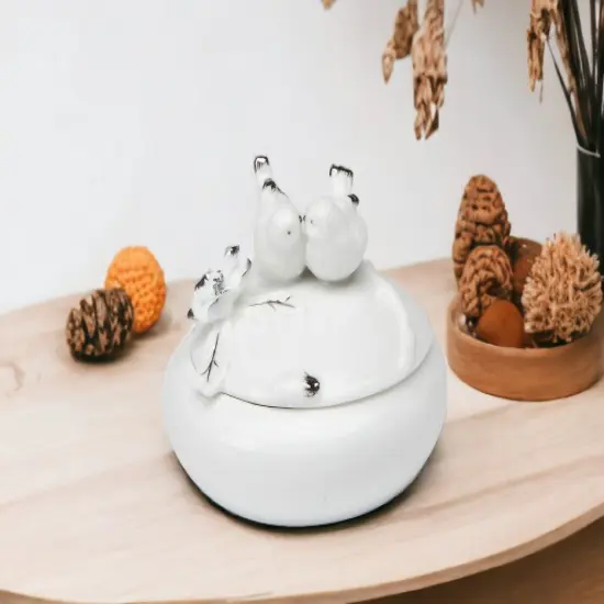 Ceramic White Birds Jewelry Box, Home D&eacute;cor, Gift for Her, Gift for Mom, Bathroom D&eacute;cor, Vanity D&eacute;cor, Wedding Table D&eacute;cor {2}