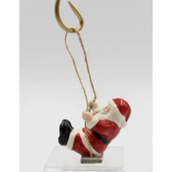 Ceramic Santa Claus On A Swing Tree Ornament, Home D&eacute;cor, Gift for Her, Gift for Mom, Kitchen D&eacute;cor, Christmas D&eacute;cor {4}