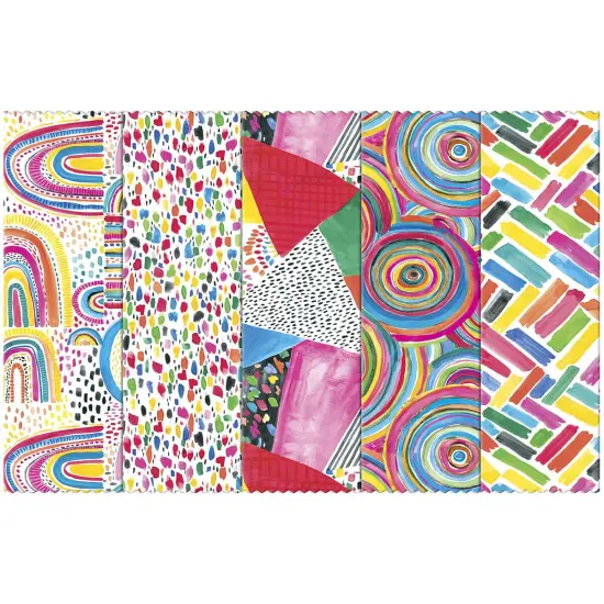 Fabric Editions Fabric Palette Assortment 10"X10" 20/Pkg-5 Each Of 4 Designs -Rainbows {3}