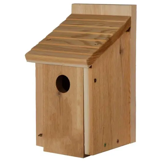Brown Cedar Wood Bluebird House with Easy Clean Front Panel and Ventilation {1}