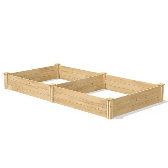 Natural Cedar 4x4 Raised Garden Bed with Dividers and Open Bottom {1}