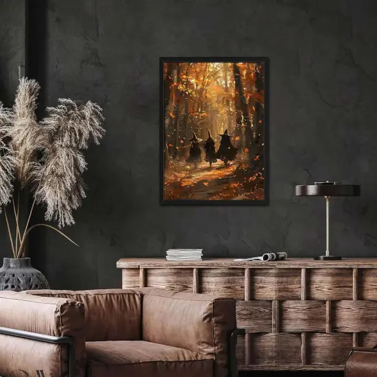 Framed Halloween Witch Canvas {2}