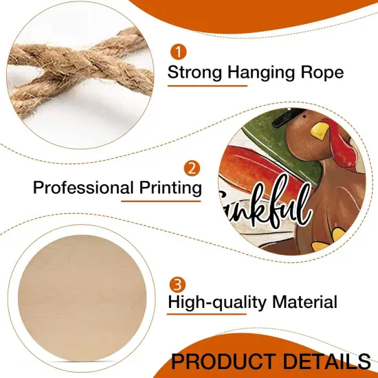 Thanksgiving Thankful Turkey Sign for Front Door Decor {2}