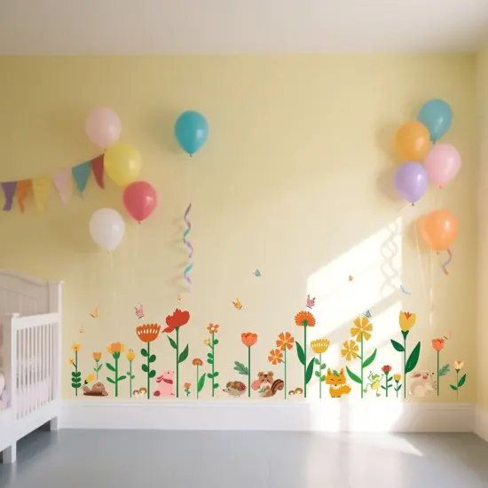 Color Flowers Girls Room Wall Decals {3}