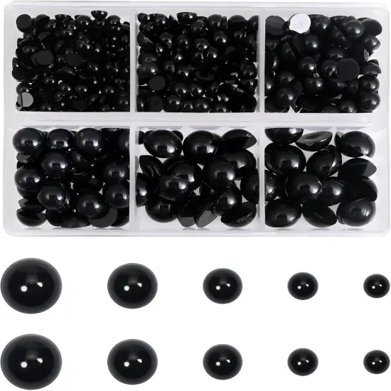 500pcs Round Black Plastic Doll Eyes 4mm 5mm 6mm 8mm 10mm {1}