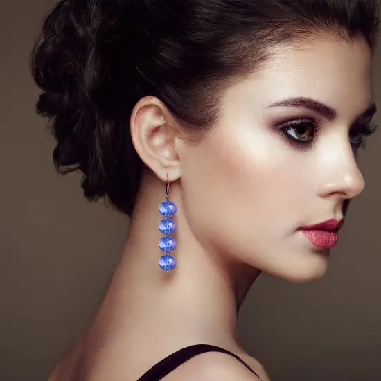 600 Pcs Crystal Glass Beads for Jewelry Making Bulk Faceted Gemstone Rondelle Loose Beads for Bracelet DIY Crafts 8 mm, 6 mm, 4 mm(Blue AB Color) {3}