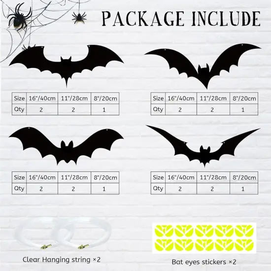 20pcs Halloween Hanging Bats Decorations {2}