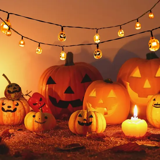 4 Packs Halloween Pumpkin - Jack-O-Lantern Pumpkin Lights {5}