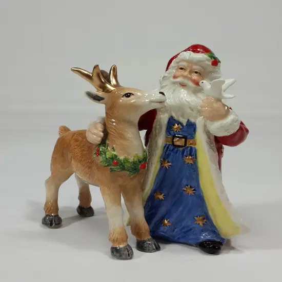 Ceramic Christmas Fantasia Santa And Deer Salt & Pepper, Home D&eacute;cor, Gift for Her, Gift for Mom, Kitchen D&eacute;cor, Christmas D&eacute;cor {2}